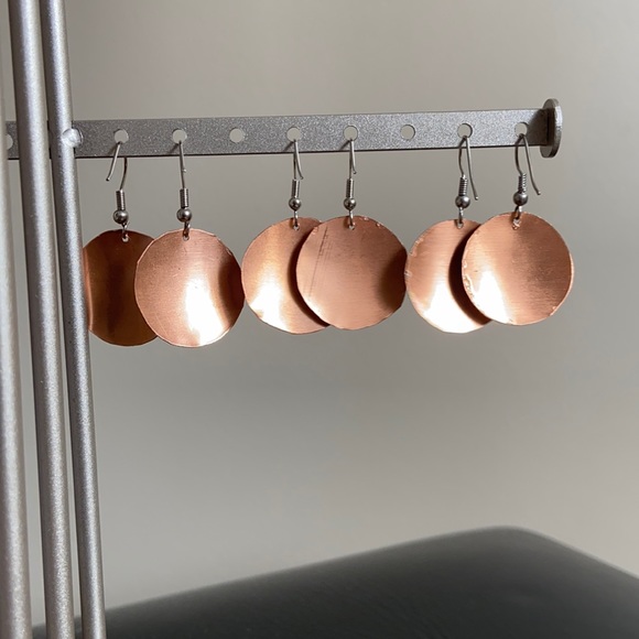 Handmade Turkish Copper Earrings - Picture 2 of 6